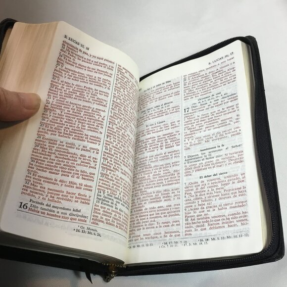 Holy Bible Santa Biblia Reina-Valera 1960/1990 Holman Leather Zipper Cover EUC - Picture 10 of 11